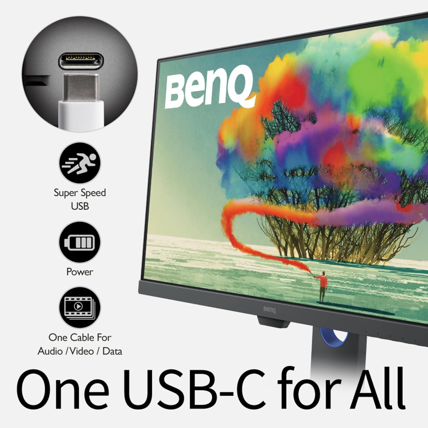 BenQ PD2705Q 27" 2560x1440 QHD 60Hz IPS|HDR10| 100% sRGB & Rec.709|Pantone Validated|Calman Verified|Daisy Chain|Animation Mode|DesignVue Color Accurate Monitor|Auto Pivot|HDMI|DP|USB-C(65W) (Black)