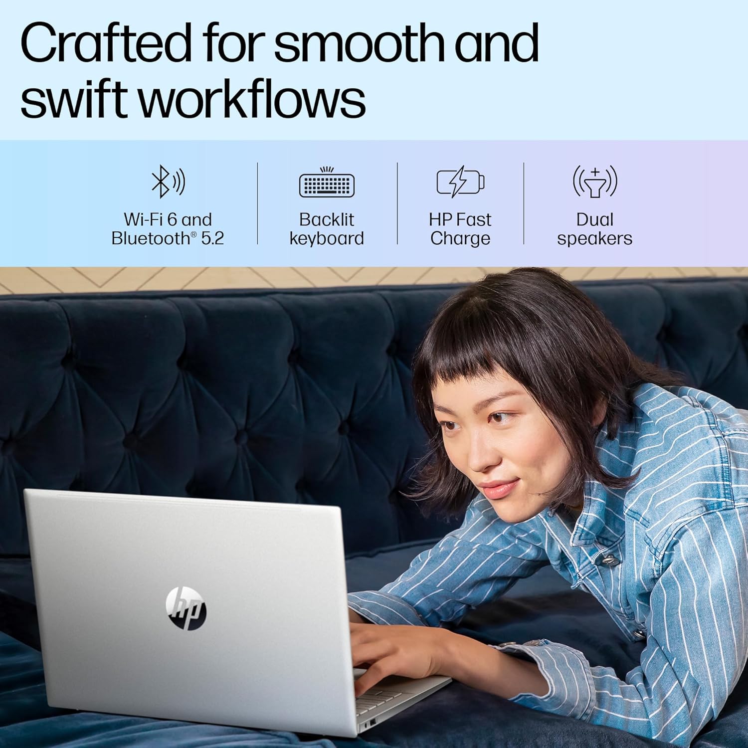 HP Pavilion 14, 12th Gen i5-1235U, 14-inch (35.6 cm) FHD, Anti-Glare, 16GB DDR4, 1TB SSD, Intel Iris Xe Graphics, B&O, FPR, Backlit KB (Win 11,MSO, Natural Silver, 1.41 kg), 14-dv2153TU