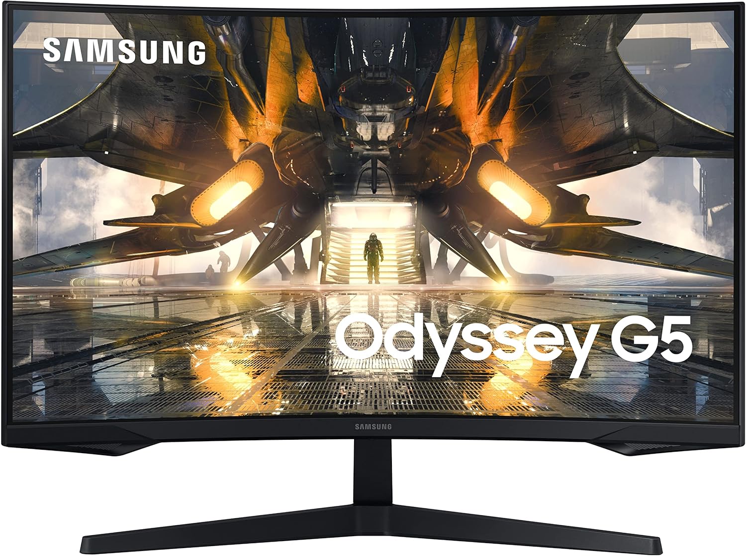Samsung 32-inch(80cm) Odyssey G5 Gaming, QHD 2K, 165Hz, 1ms, 1000R Curved Monitor, AMD FreeSync Premium, HDR10 (LS32AG550EWXXL, Black)