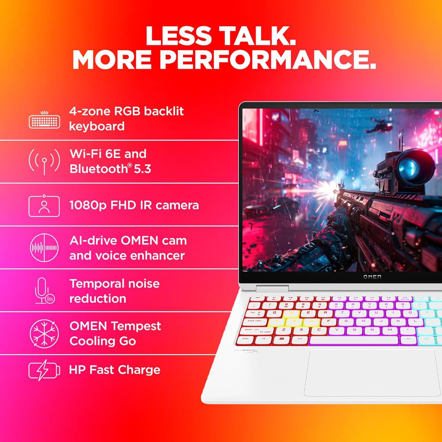 HP OMEN Gaming AI Laptop, Intel Core Ultra 7 155H, 8GB NVIDIA RTX 4060,16GB LPDDR5x, 1TB SSD (Win11, Office21, White, 1.63kg) 120Hz, 0.2MS, OLED, 3K,14-inch(35.6cm), Tempest Cooling, fb0089TX - Zapnet.in