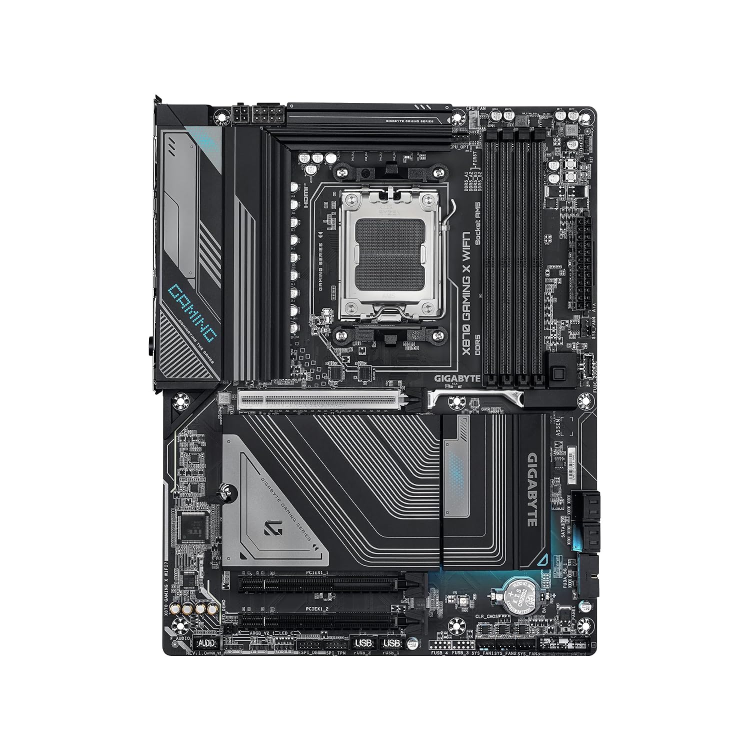 GIGABYTE X870 Gaming X WIFI7 AMD AM5 LGA 1718 Motherboard, ATX, DDR5, 3X M.2, PCIe 5.0, USB4, WIFI7, 2.5GbE LAN, EZ-Latch, 3-Year Warranty