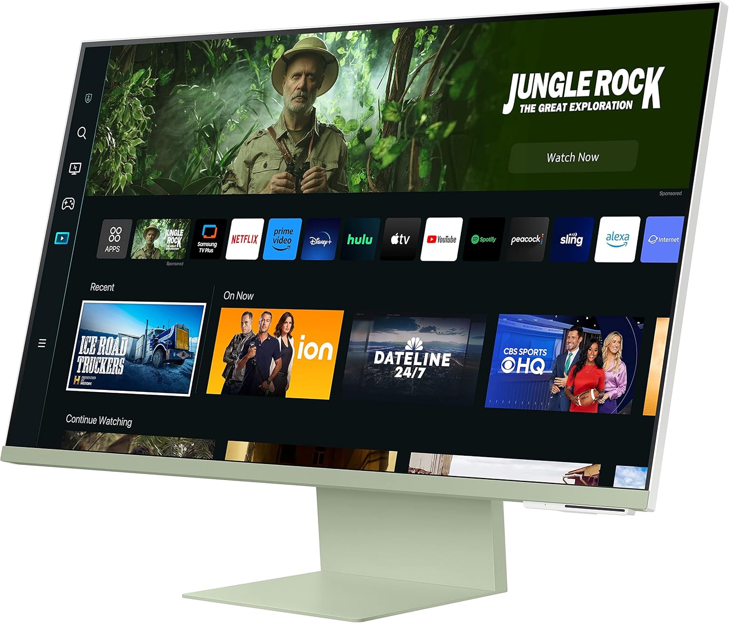 Samsung 32-inch(80cm) M8 4K UHD Smart Monitor, Mouse & Keyboard Control, HAS, Pivot, Type-C, Smart TV apps, Office 365, Dex, Apple Airplay, BT, IOT, Speakers, Remote (LS32CM80GUWXXL, Green)