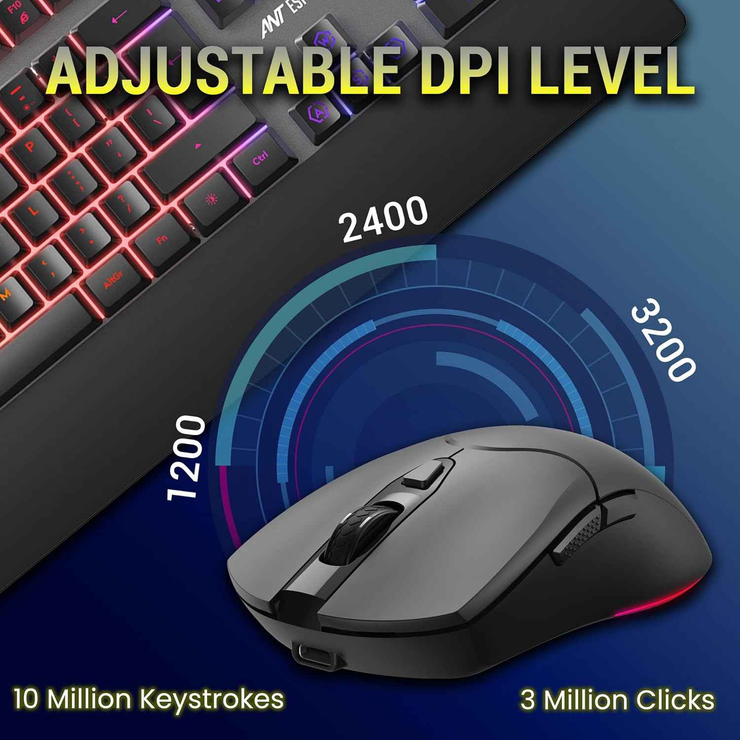 Ant Esports KM550PRO Wireless Keyboard & Mouse Combo – Black