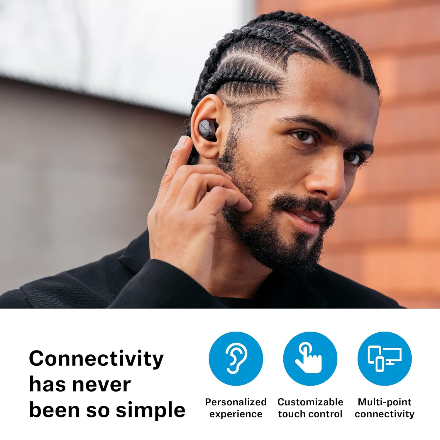 Sennheiser MOMENTUM True Wireless 4 Earbuds,TrueResponse Drivers, Lossless Audio, Auracast, Adaptive ANC, Anti‑Wind+Transparency Modes, 30 Hrs Battery, Qi Fast Charge, 6‑Mics,2Y Warranty, Black-Copper