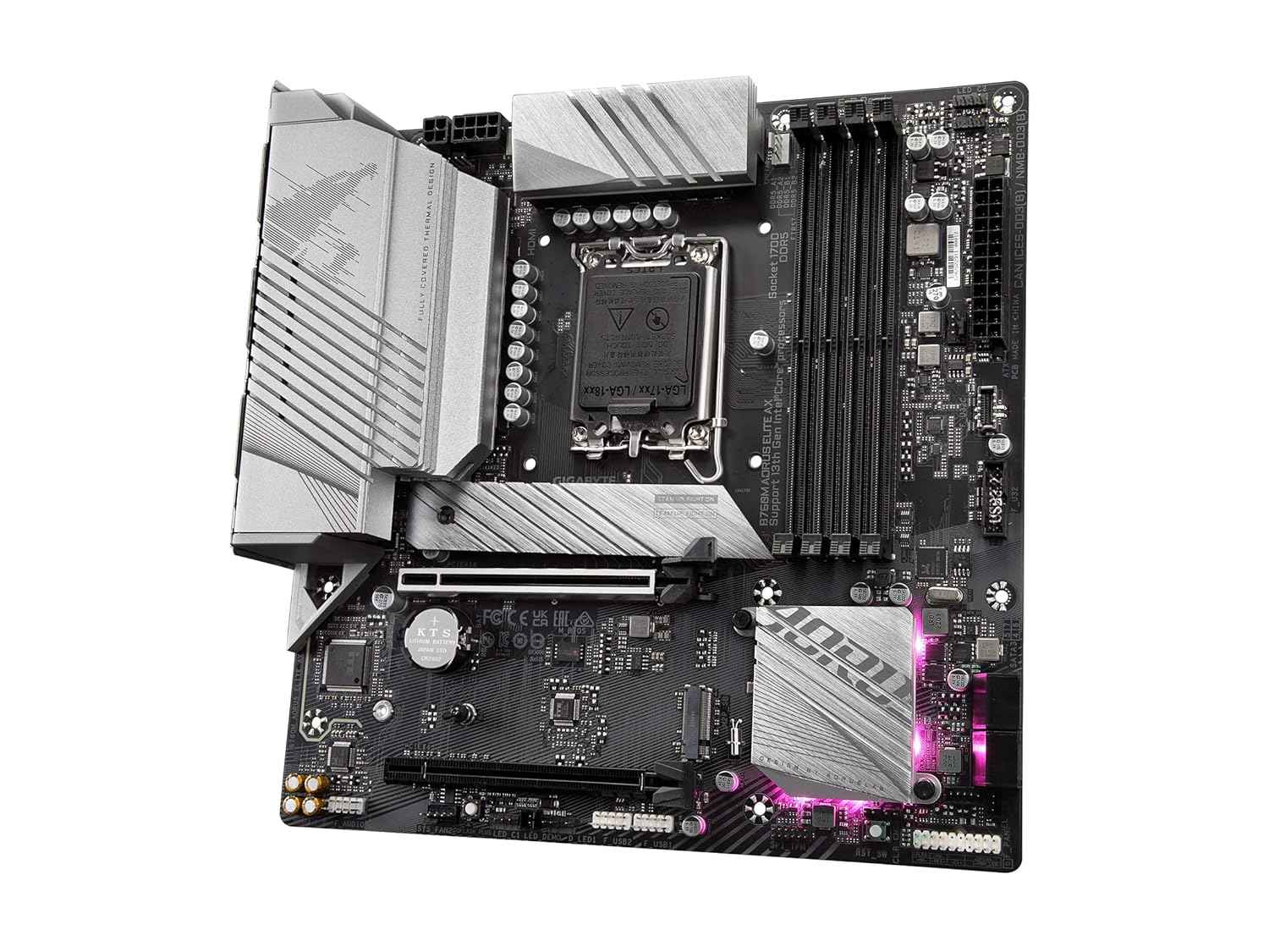GIGABYTE B760M AORUS Elite AX (LGA 1700/ Intel/ B760/ M-ATX/ DDR5/ Dual M.2/ PCIe 4.0/ USB 3.2 Gen2X2 Type-C/Intel Wi-Fi 6E/ 2.5GbE LAN/Q-Flash Plus/PCIe EZ-Latch/Gaming Motherboard)