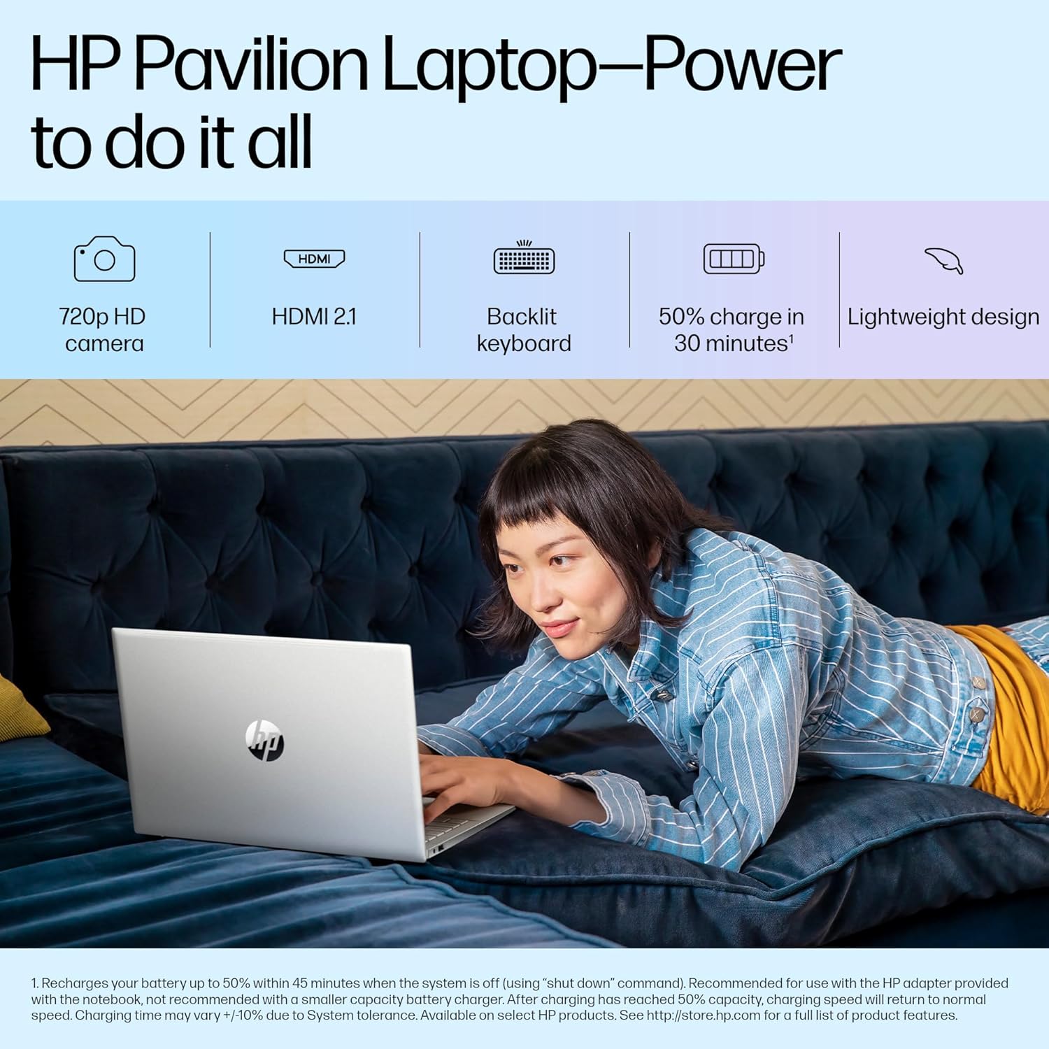 HP Pavilion, 12th Gen Intel Core i5-1235U, 8GB DDR4, 512GB SSD, Micro-Edge, BrightView, IPS, 14-inch(35.6cm) FHD Laptop, HD Camera, Backlit KB, B&O (Win 11, Office 21, Silver, 1.41kg) dv2053TU