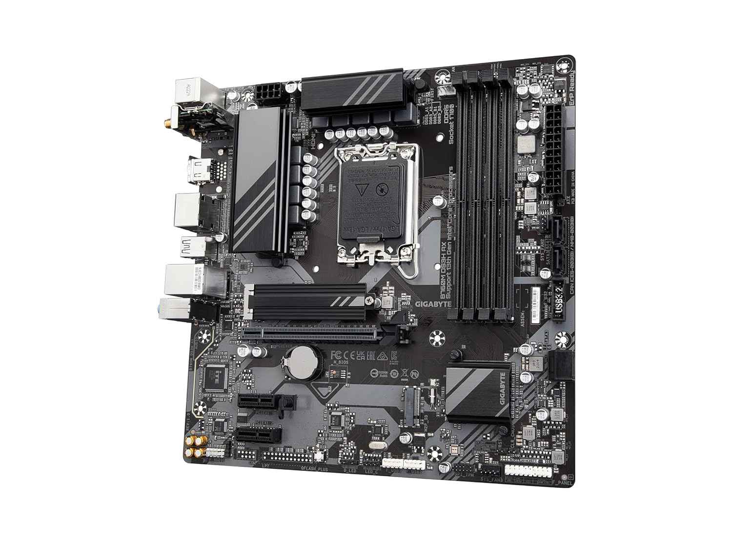 GIGABYTE B760M DS3H AX (LGA 1700/ Intel/ B760/ M-ATX/ DDR5/ 2* M.2/ PCIe 4.0/ USB 3.2 Gen 2 Type-C/WiFi 6E/ 2.5GbE LAN/Q-Flash Plus/PCIe EZ-Latch/Motherboard)