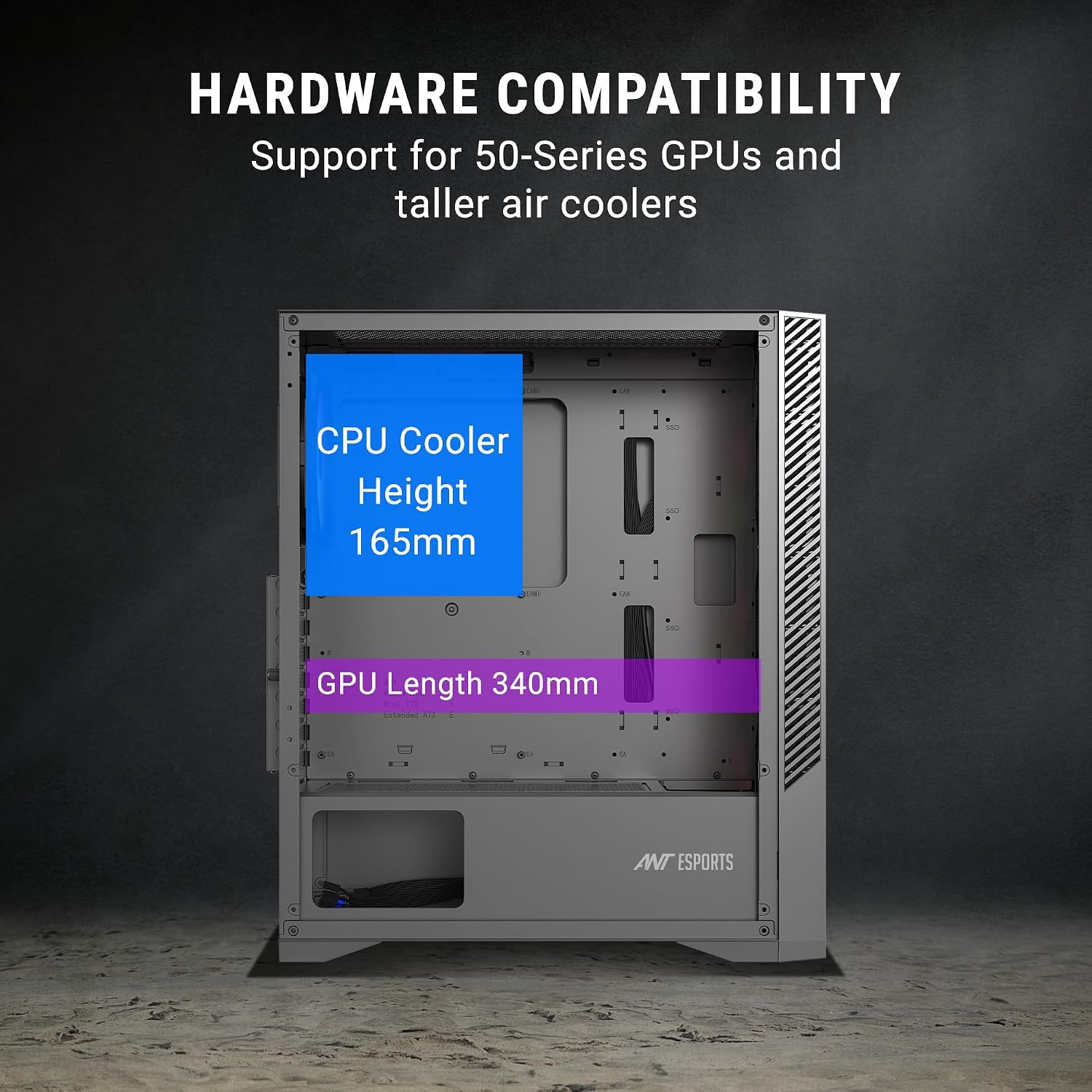 Ant Esports ICE- 270M 6F Mid-Tower Computer Case/Gaming Cabinet with Front Mesh Panel- Black | Support ATX, Micro-ATX, Mini-ITX | Pre-Installed 6 Static RGB Fans