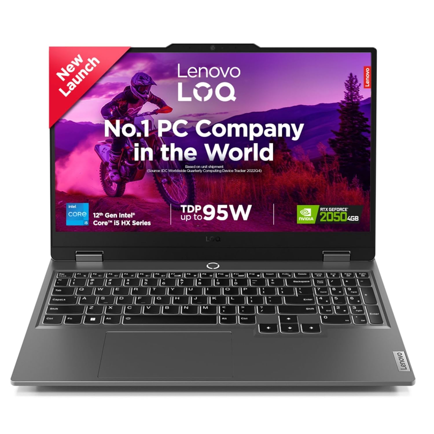 Lenovo LOQ 2024 12th Gen Intel Core i5-12450HX 15.6" (39.6cm) 144Hz 300Nits FHD Gaming Laptop (24GB/512GB SSD/NVIDIA RTX 2050 4GB/Grey/2.4Kg), 83GS00CKIN +R25f-30 Monitor