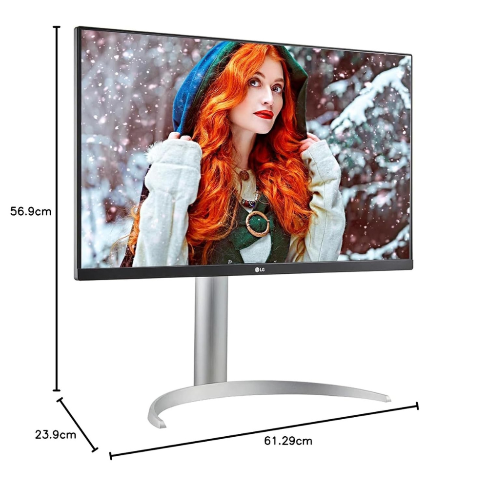 LG 27UP650-W 27 Inche (68.4 Cm) 27 (68.4cm) UHD (3840 x 2160 Pixels) 4K IPS Display, VESA DisplayHDR 400, Immersive Gaming Experience, AMD FreeSync, Ergonomic Design - Zapnet.in