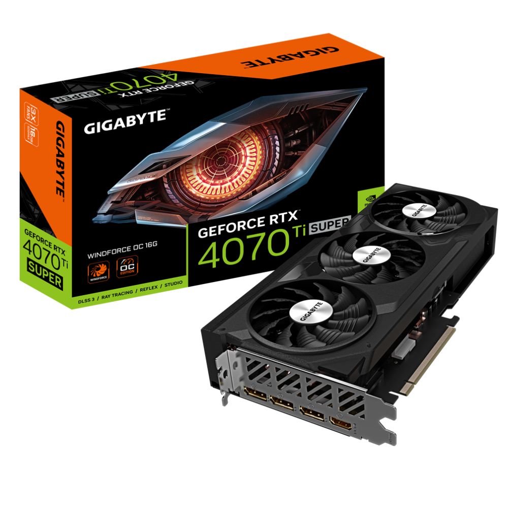 Gigabyte GeForce RTX™ 4070 Ti SUPER WINDFORCE OC 16G Graphics Card (GV-N407TSWF3OC-16GD) - Zapnet.in