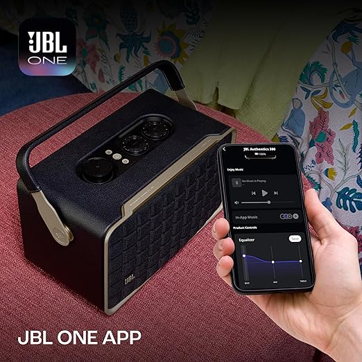 JBL Authentics 300, Portable Smart Home Wifi Speaker & Music Streaming,Upto 8Hrs Playtime, Voice Assist & Bluetooth Connectivity,Automatic Calibration,Compatible with Google Home & Alexa, Retro Design - Zapnet.in