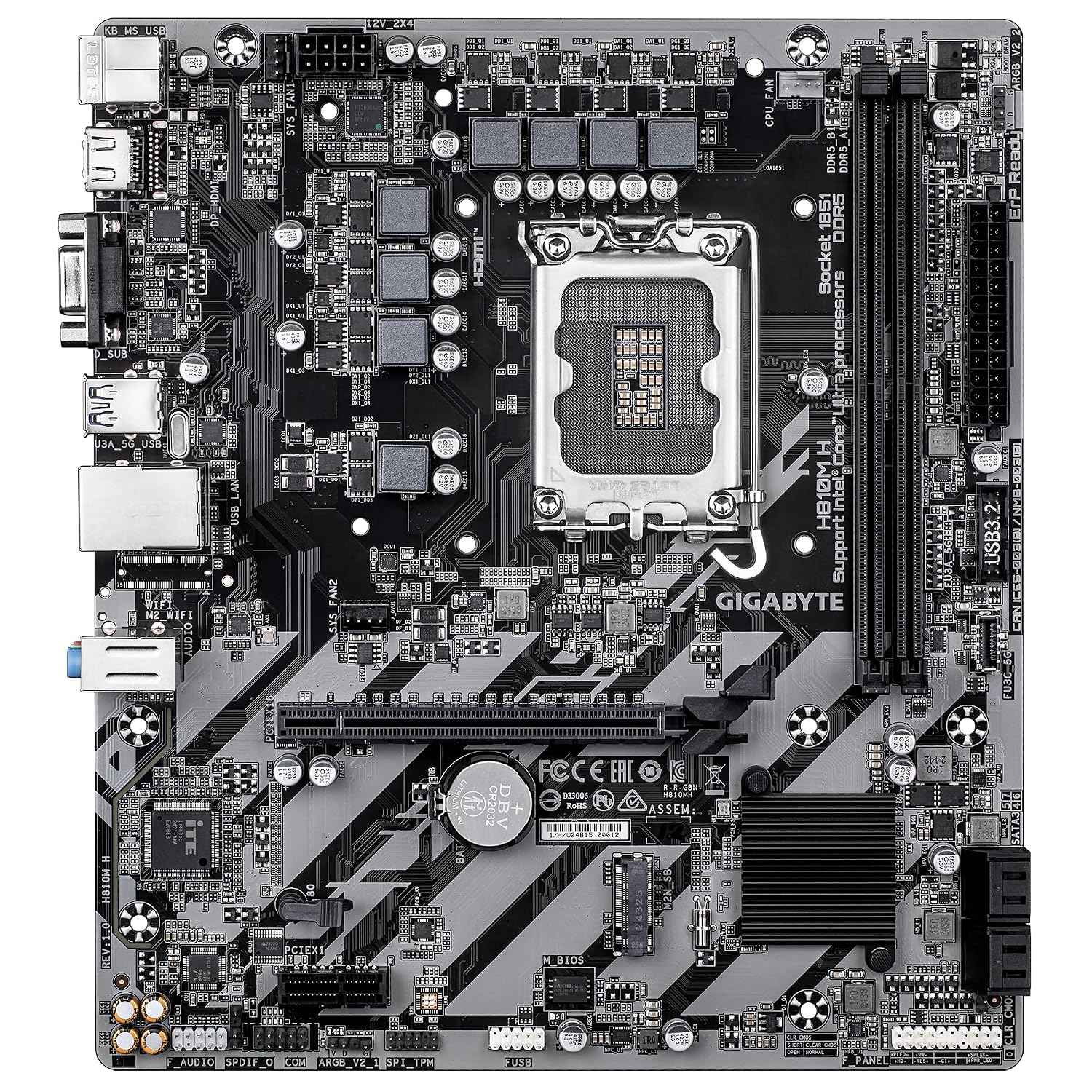 GIGABYTE H810M H Motherboard | Intel H810 | Micro ATX | DDR5 | PCIe 4.0 | HDMI | USB 3.2 | Durable Entry-Level Board