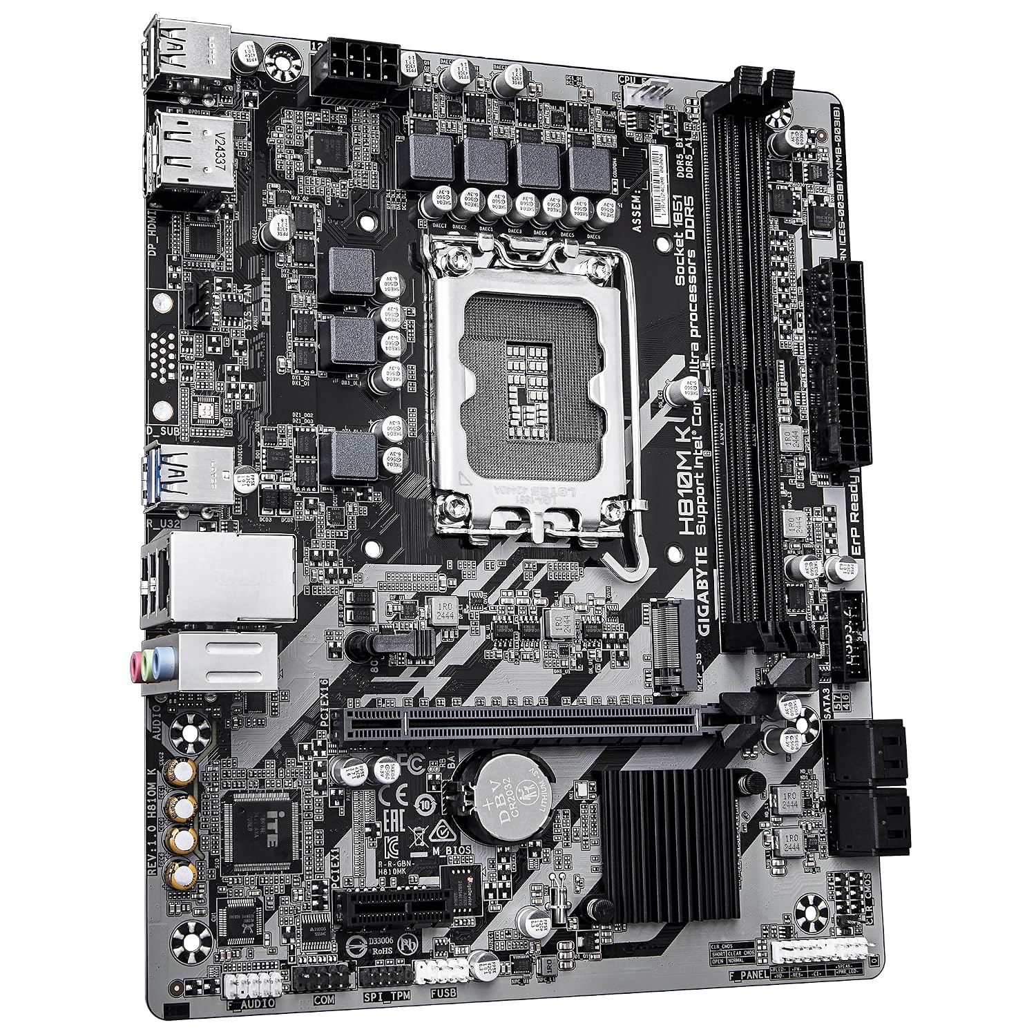 GIGABYTE H810M K Motherboard | Intel H810 | Micro ATX | DDR5 | PCIe 4.0 | USB 3.2 | Compact Design | Reliable Connectivity