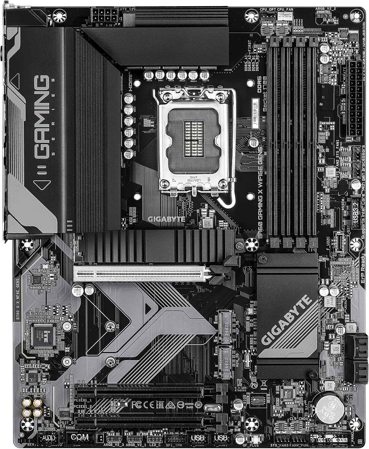 GIGABYTE B760 Gaming X WIFI6E GEN5 Motherboard - Supports 14th Gen Intel Core Processors, 8+1+1 Phase VRM, Up to 5600MHz DDR5, 3x PCIe 4.0 M.2, Wi-Fi 6E, 2.5GbE LAN, USB 3.2 Gen 2