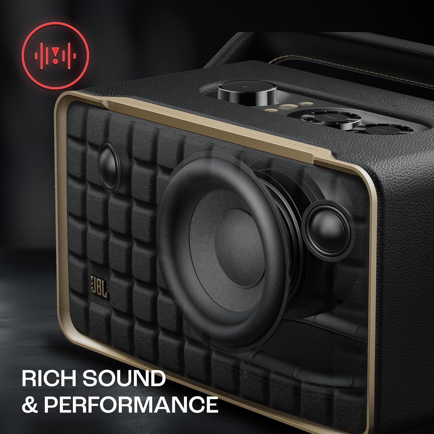 JBL Authentics 300, Portable Smart Home Wifi Speaker & Music Streaming,Upto 8Hrs Playtime, Voice Assist & Bluetooth Connectivity,Automatic Calibration,Compatible with Google Home & Alexa, Retro Design - Zapnet.in