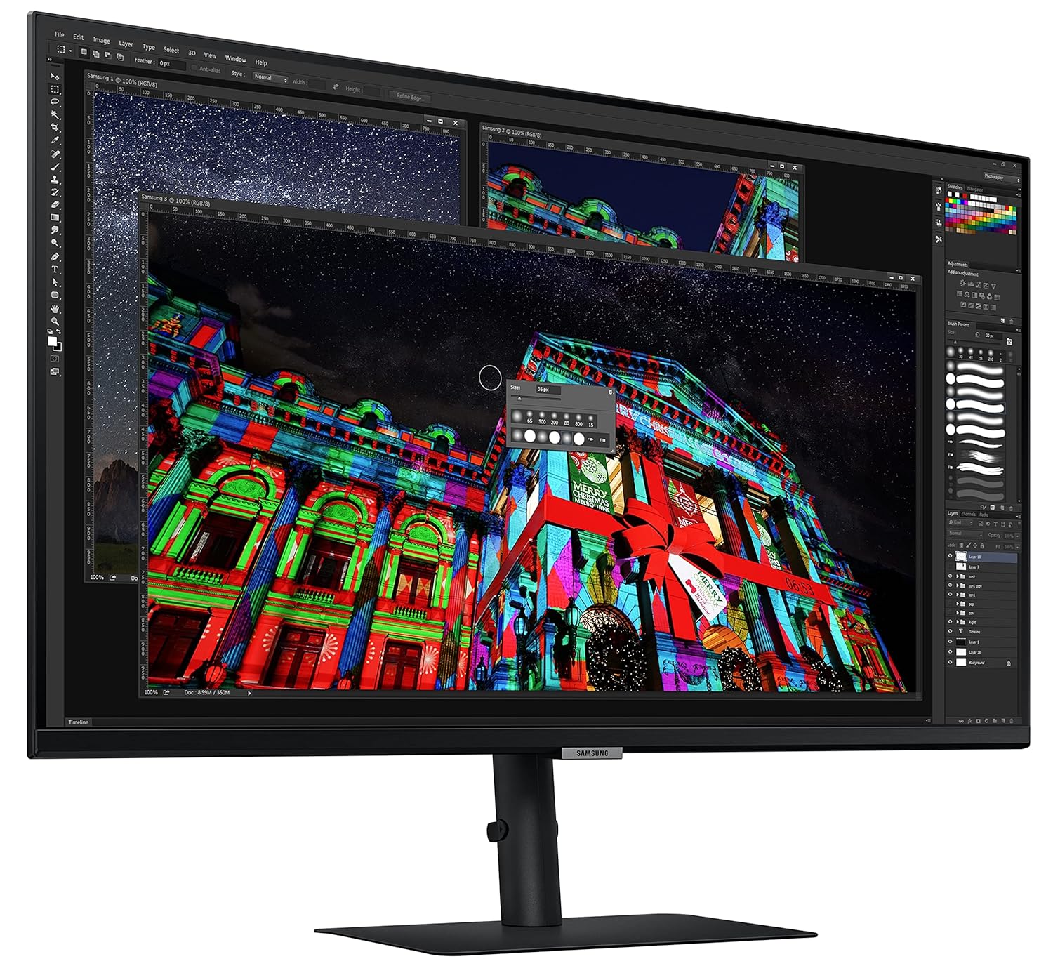 Samsung 32-Inch(81cm) UHD 4K High Resolution Monitor, HDR Support, 1 Billion Colors, Eye Care, AMD Freesync, Border-Less Design, Height Adjustable Stand, Energy Saving (LS32A800NWXXL, Black)