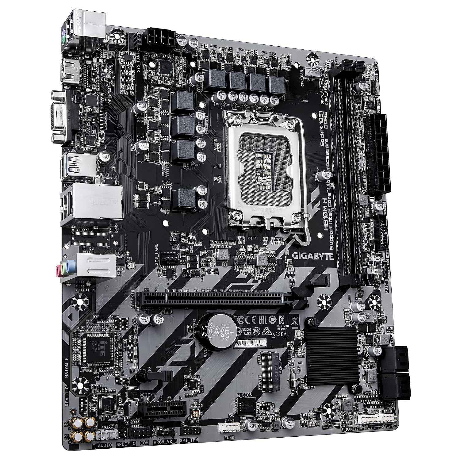 GIGABYTE H810M H Motherboard | Intel H810 | Micro ATX | DDR5 | PCIe 4.0 | HDMI | USB 3.2 | Durable Entry-Level Board