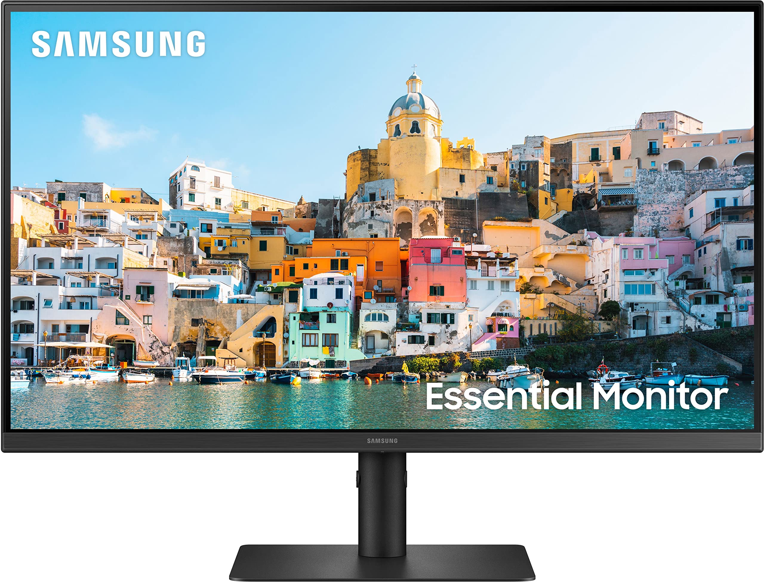 Samsung 24-inch(60.46cm) FHD 1,920 x 1,080 Monitor, IPS, USB Type-C, HAS, Pivot, 75 Hz, Bezel Less Design, AMD FreeSync, Flicker Free, HDMI, Energy Saving (LS24A400UJWXXL, Black)