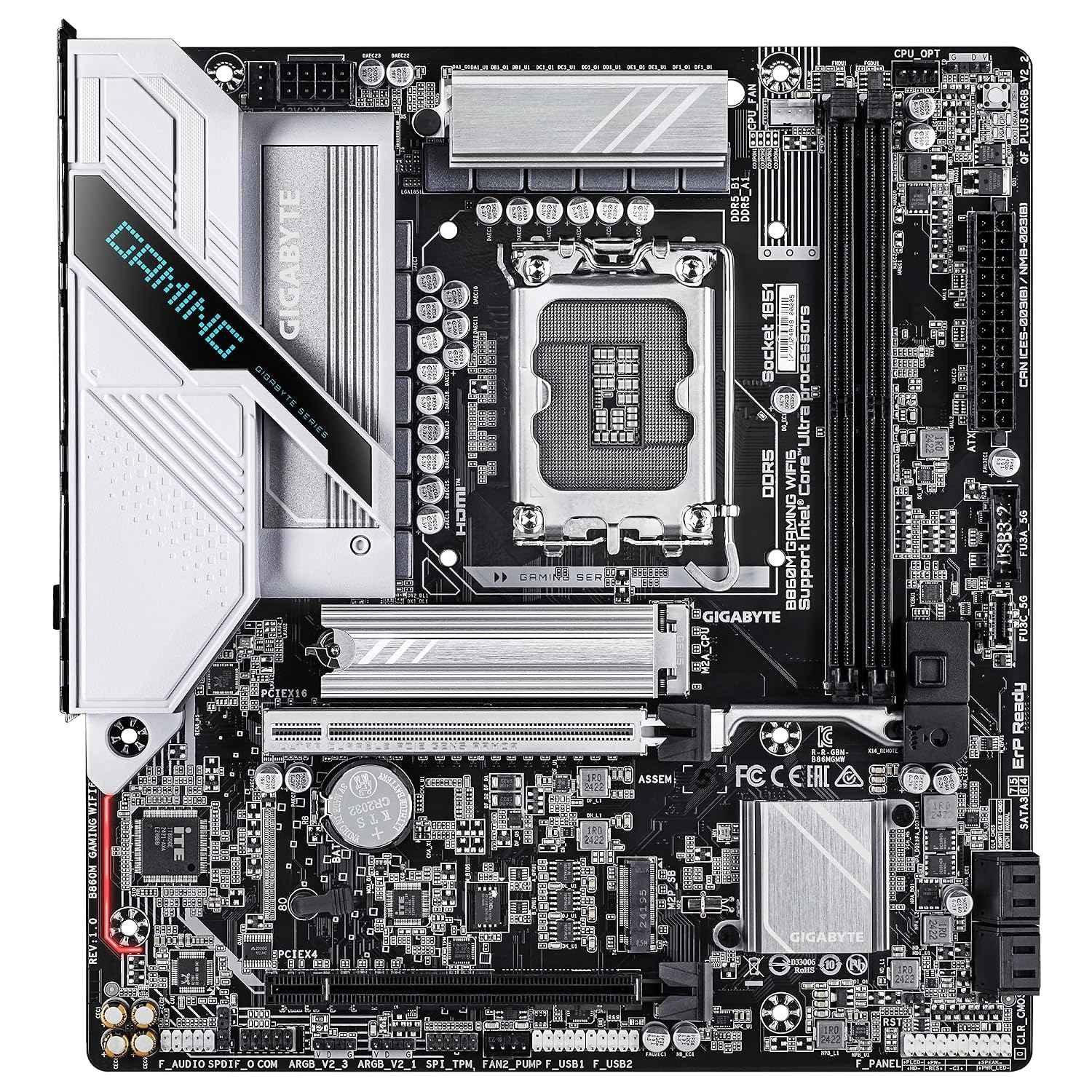 GIGABYTE B860M Gaming WIFI6 Micro-ATX Motherboard – LGA1851, DDR5 9066(OC), PCIe 5.0, .5GbE LAN, Wi-Fi 6, Bluetooth 5.3