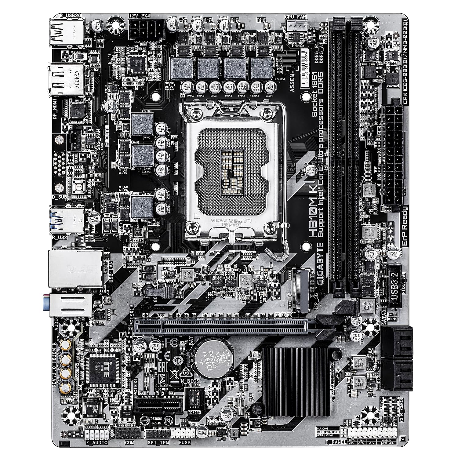 GIGABYTE H810M K Motherboard | Intel H810 | Micro ATX | DDR5 | PCIe 4.0 | USB 3.2 | Compact Design | Reliable Connectivity
