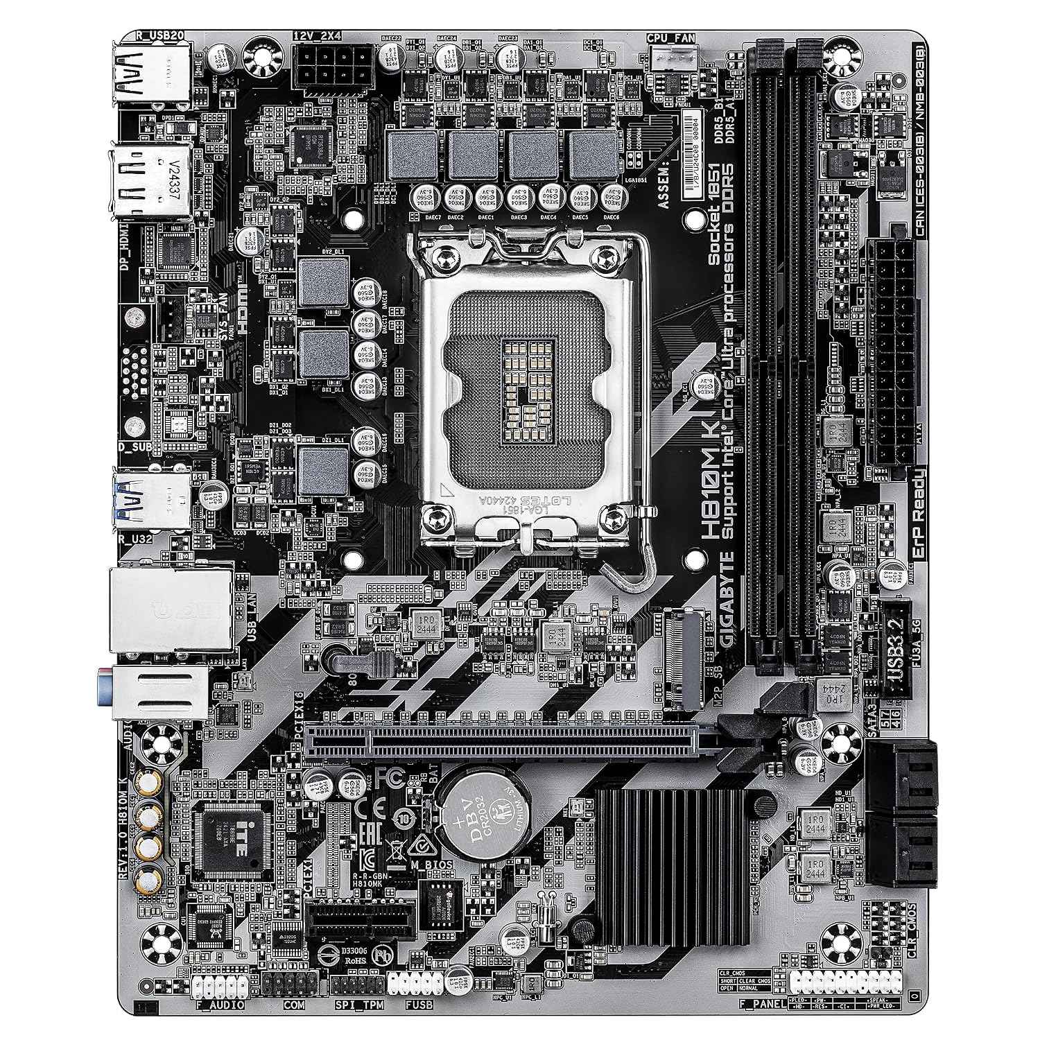 GIGABYTE H810M K Motherboard | Intel H810 | Micro ATX | DDR5 | PCIe 4.0 | USB 3.2 | Compact Design | Reliable Connectivity