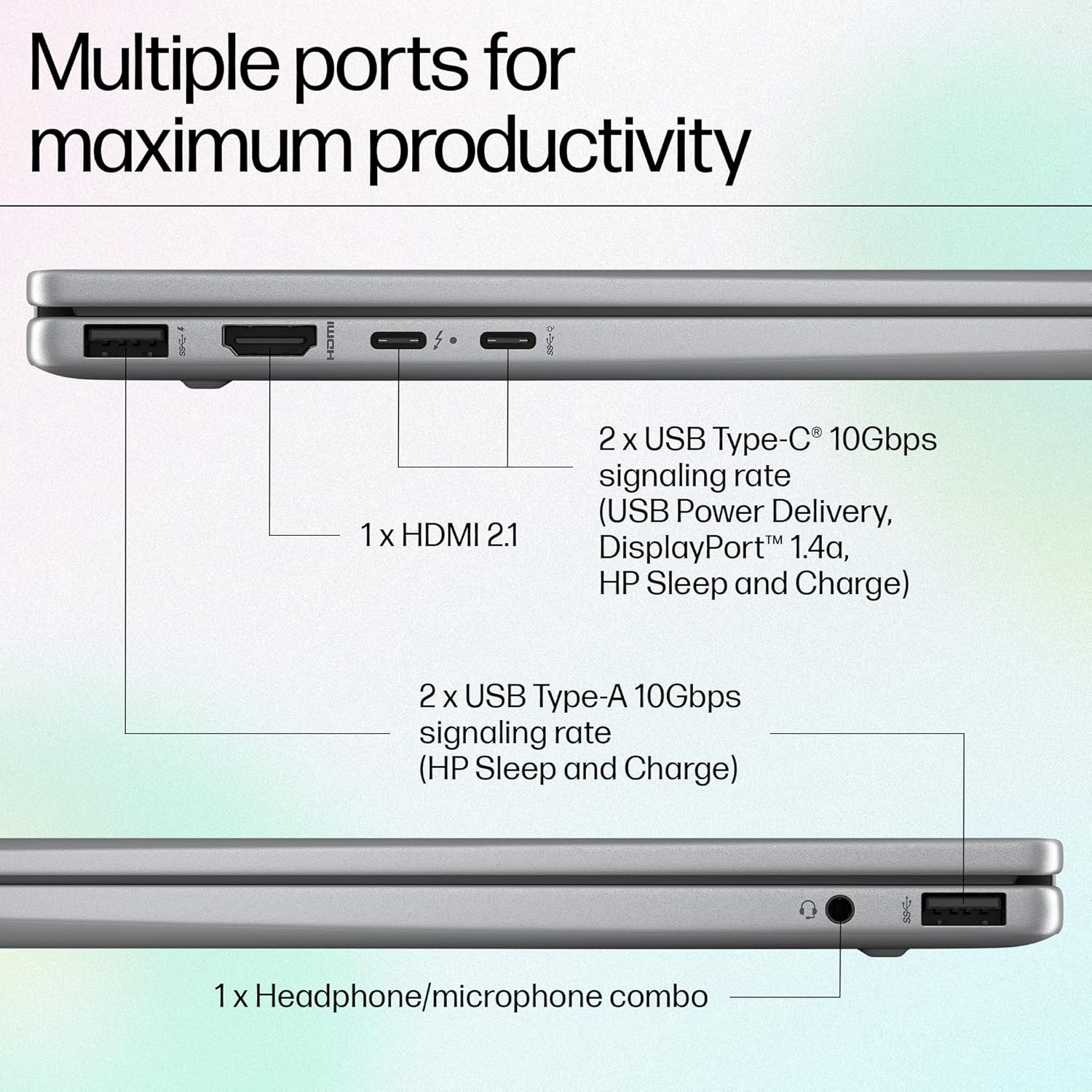 HP Envy x360, Intel Core Ultra 7-155U AI Laptop (16GB RAM, 512GB SSD) Touchscreen 2-in-1, IPS, WUXGA, 14"/35.6cm, Win 11, MS Office 2021, Silver, 1.39Kg, Integrated Graphics, 5MP IR Camera, fc0106TU
