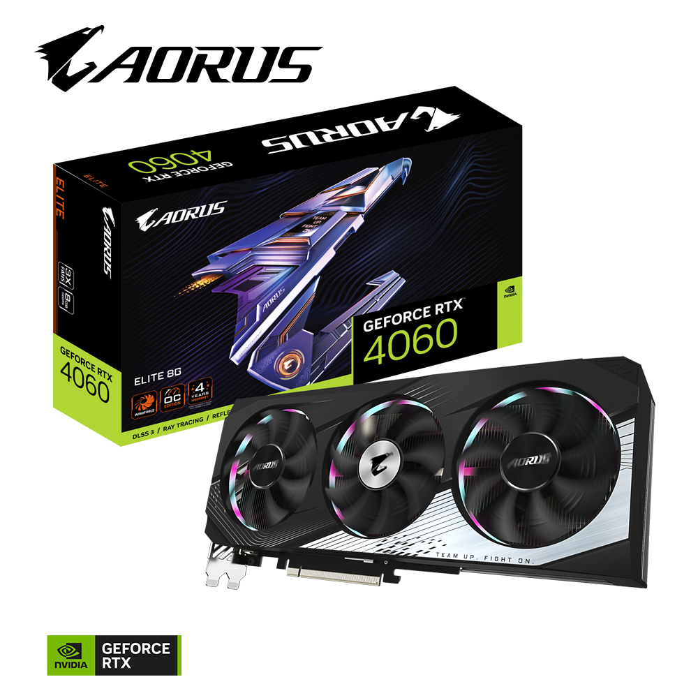 Gigabyte Aorus Geforce RTX 4060 Elite 8G Graphics Card (GV-N4060AORUS E-8GD) - Zapnet.in