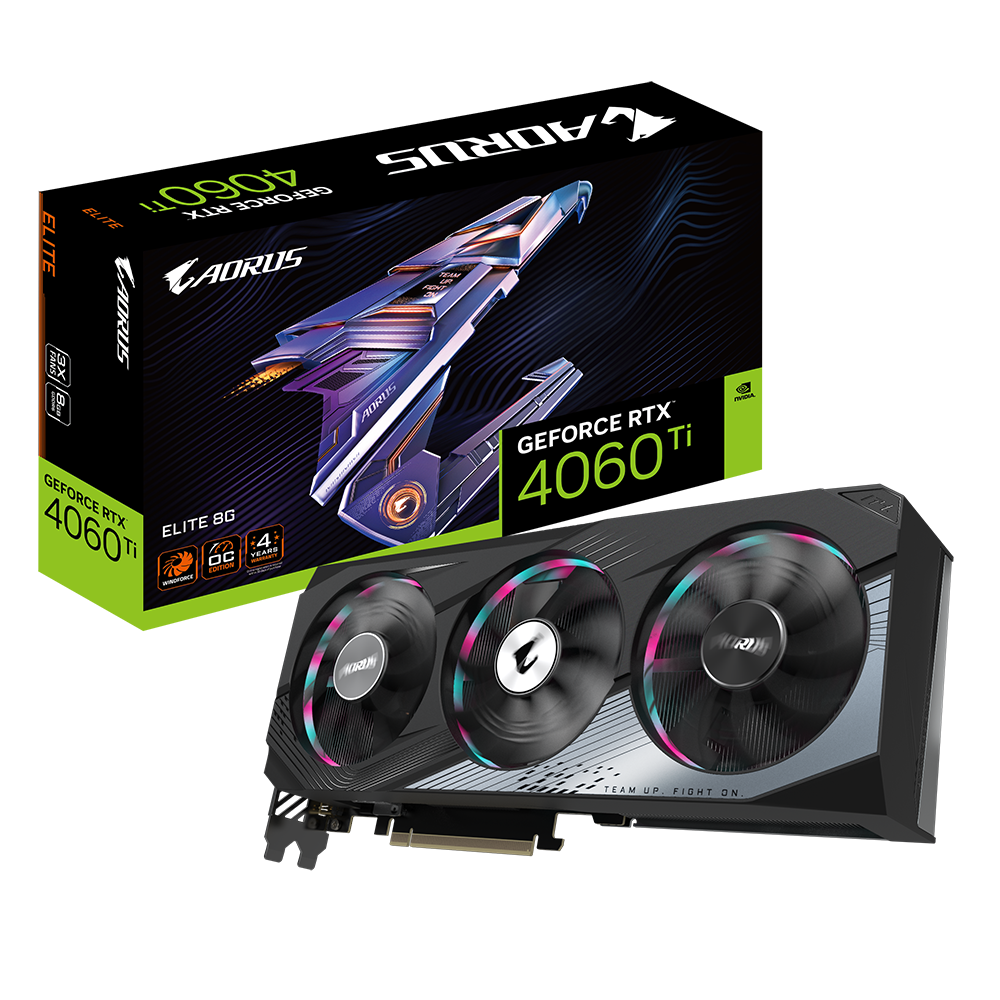 Gigabyte Aorus Geforce RTX 4060 Ti Elite 8G Graphics Card, 3X Windforce Fans, 8G 128-Bit Gddr6, Gv-N406Taorus E-8Gd Video Card - Pci_E - Zapnet.in