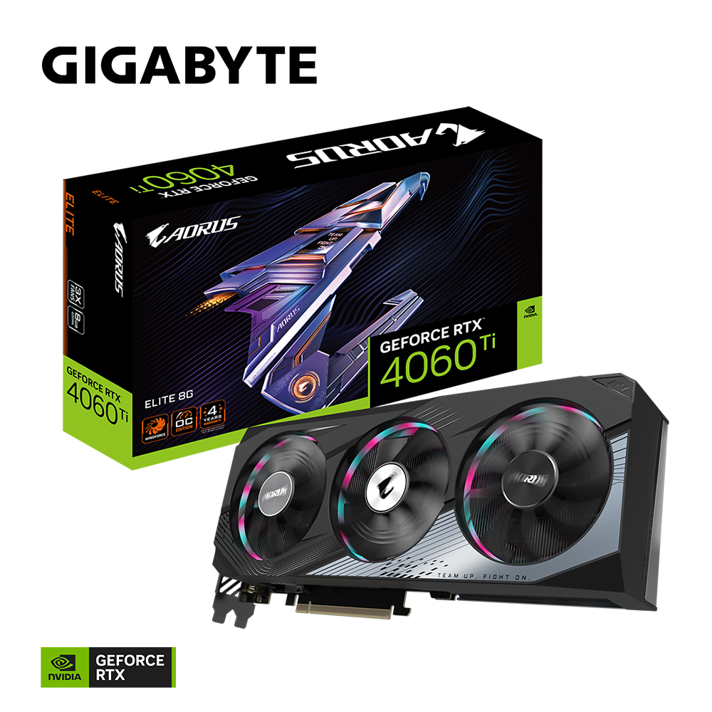 Gigabyte Aorus Geforce RTX 4060 Ti Elite 8G Graphics Card, 3X Windforce Fans, 8G 128-Bit Gddr6, Gv-N406Taorus E-8Gd Video Card - Pci_E - Zapnet.in