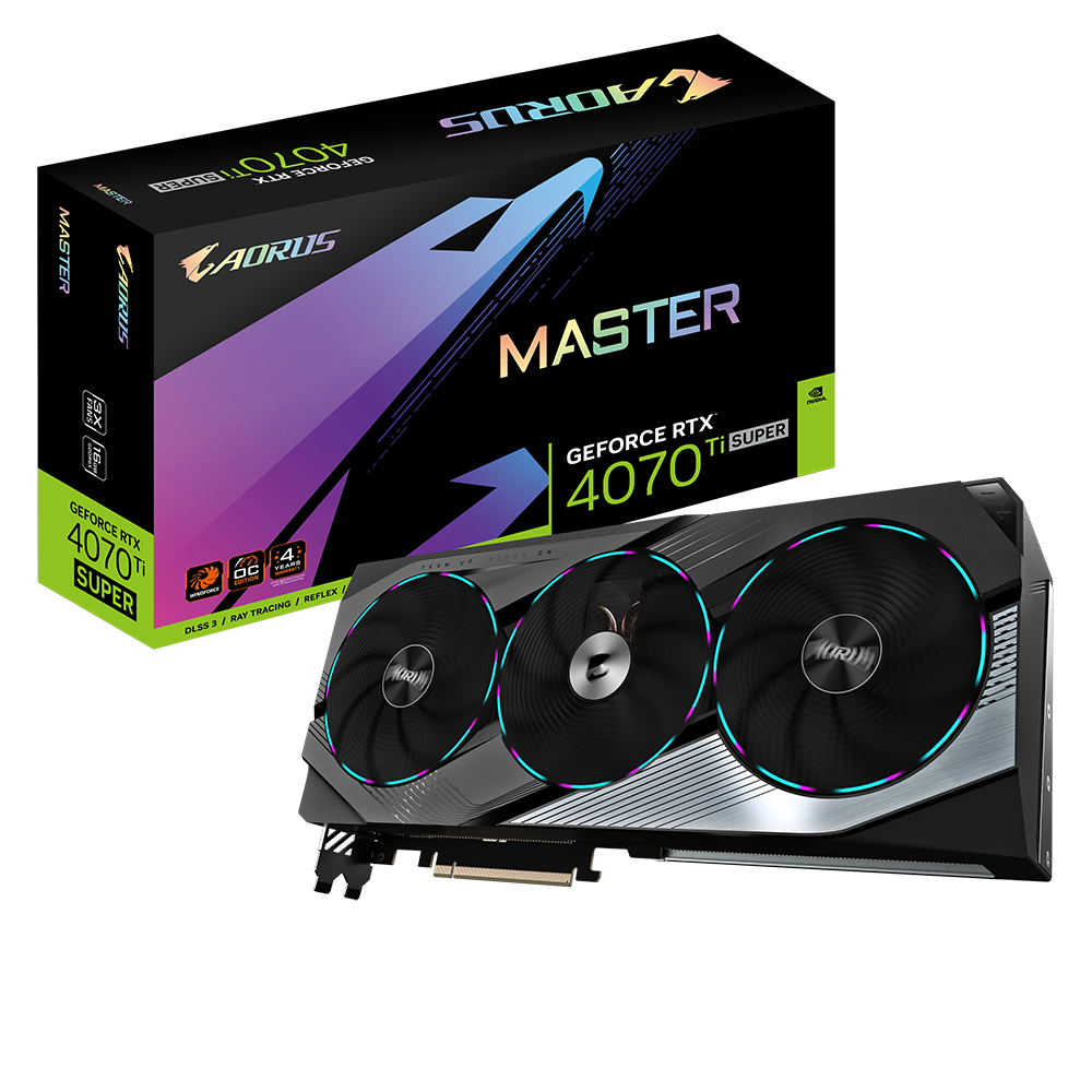 Gigabyte AORUS GeForce RTX™ 4070 Ti SUPER MASTER 16G (GV-N407TSAORUS) Graphics Card - Zapnet.in