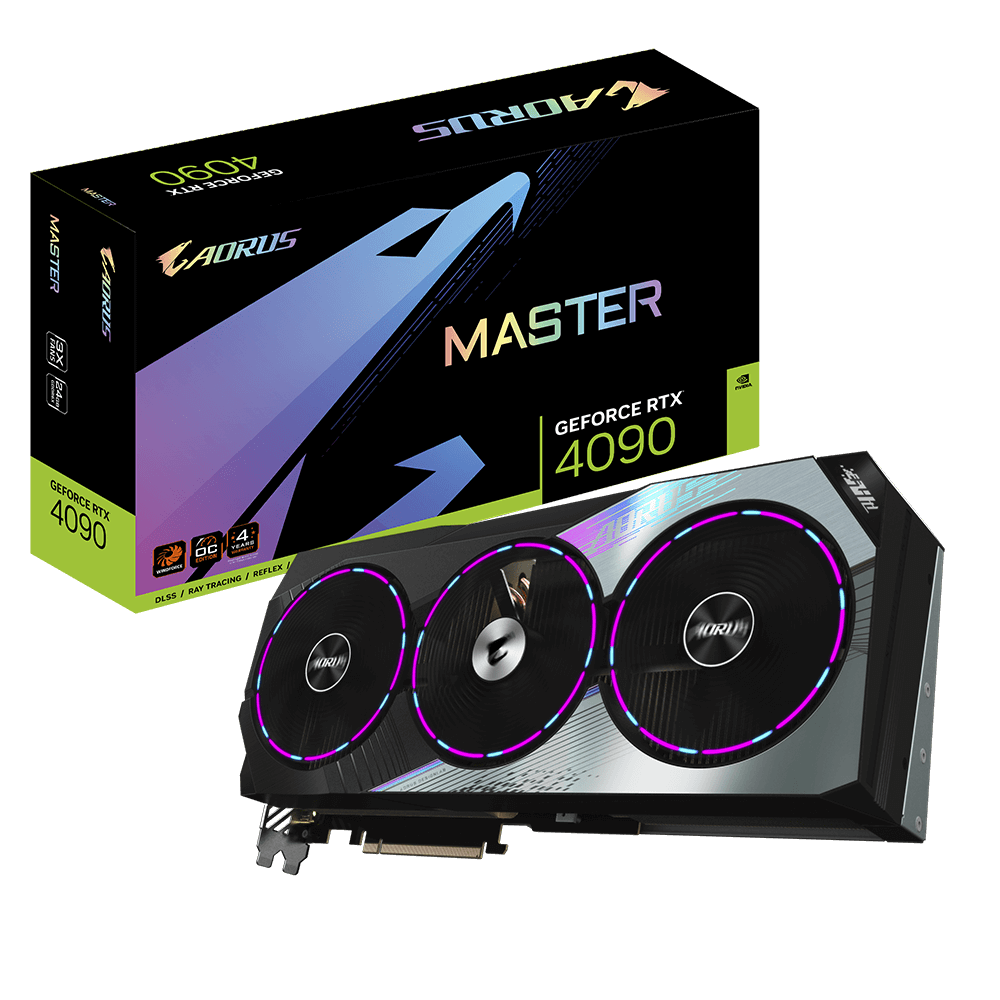 GIGABYTE AORUS GeForce RTX 4090 Master 24G pci_e_x16 Graphics Card, 3X WINDFORCE Fans, 24GB 384-bit GDDR6X, GV-N4090AORUS M-24GD Video Card - Zapnet.in