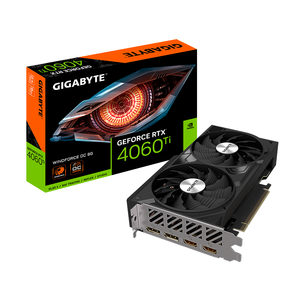 Gigabyte GeForce RTX™ 4060 Ti WINDFORCE OC 8G (GV-N406TWF2OC-8GD / V2) - Zapnet.in