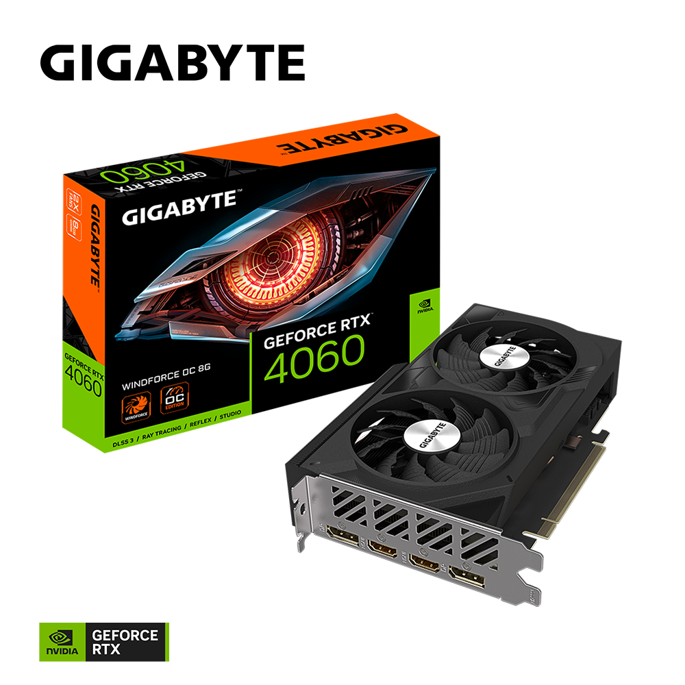 Gigabyte GeForce RTX™ 4060 WINDFORCE OC 8G (GV-N4060WF2OC-8GD) - Zapnet.in