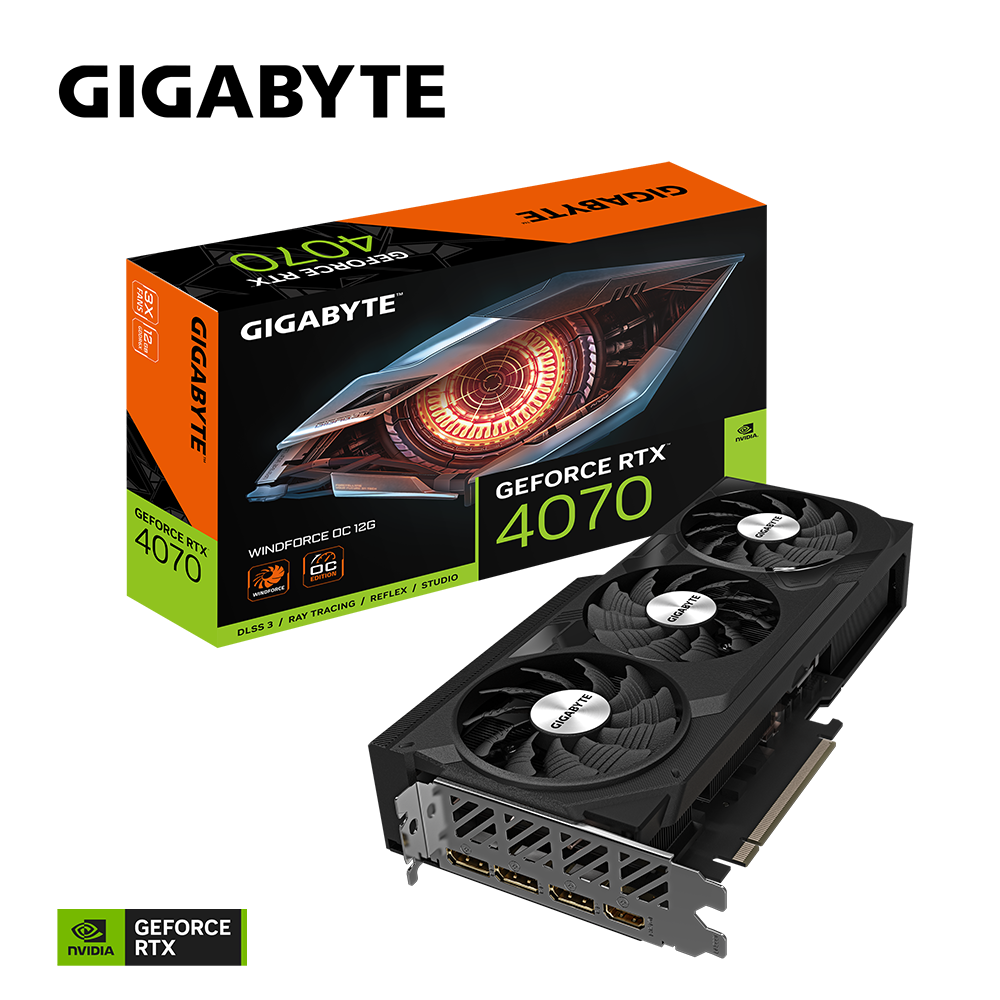 GIGABYTE GV-N4070WF3OC-12GD Graphics Board with NVIDIA GeForce RTX4070, 12 GB - Zapnet.in