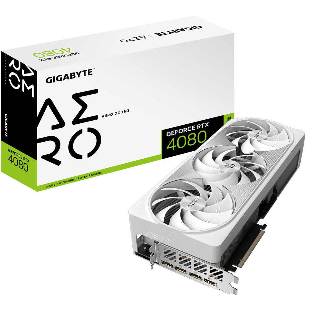 Gigabyte Gv-N4080Aero Oc-16Gd Geforce RTX 4080 16Gb Aero Oc Graphics Card, 3X Windforce Fans, 16Gb 256-Bit Gddr6X, Video Card - Pci_E_X16
