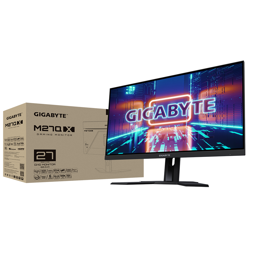 GIGABYTE M27Q X 27" SS IPS, QHD(2560x1440) 240Hz, 94% DCI-P3, 350cd/m2, KVM Gaming Monitor - Zapnet.in