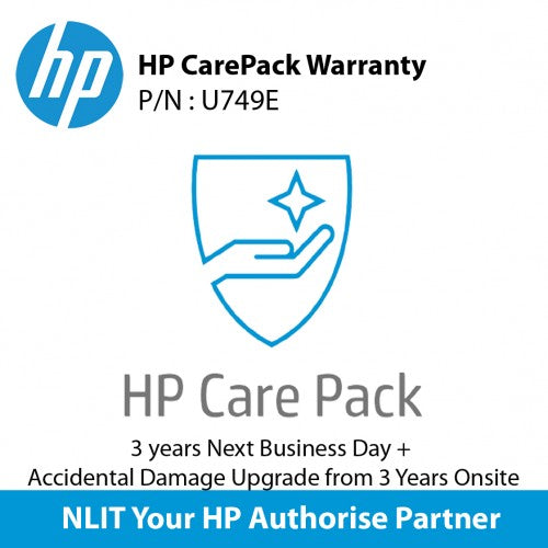 UK749E HP CarePack Warranty : 3yr Next Business Day + Accidental Damage Upgrade from 3 Years Onsite - Zapnet.in