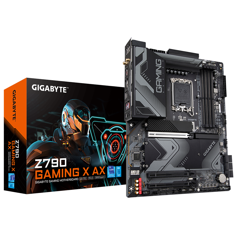 GIGABYTE Z790 Gaming X AX (LGA 1700/ Intel/ Z790/ ATX/ DDR5/ M.2/ PCIe 5.0/ USB 3.2 Gen2X2 Type-C/Intel Wi-Fi 6E/ 2.5GbE LAN/Q-Flash Plus/EZ-Latch Plus/Gaming Motherboard)