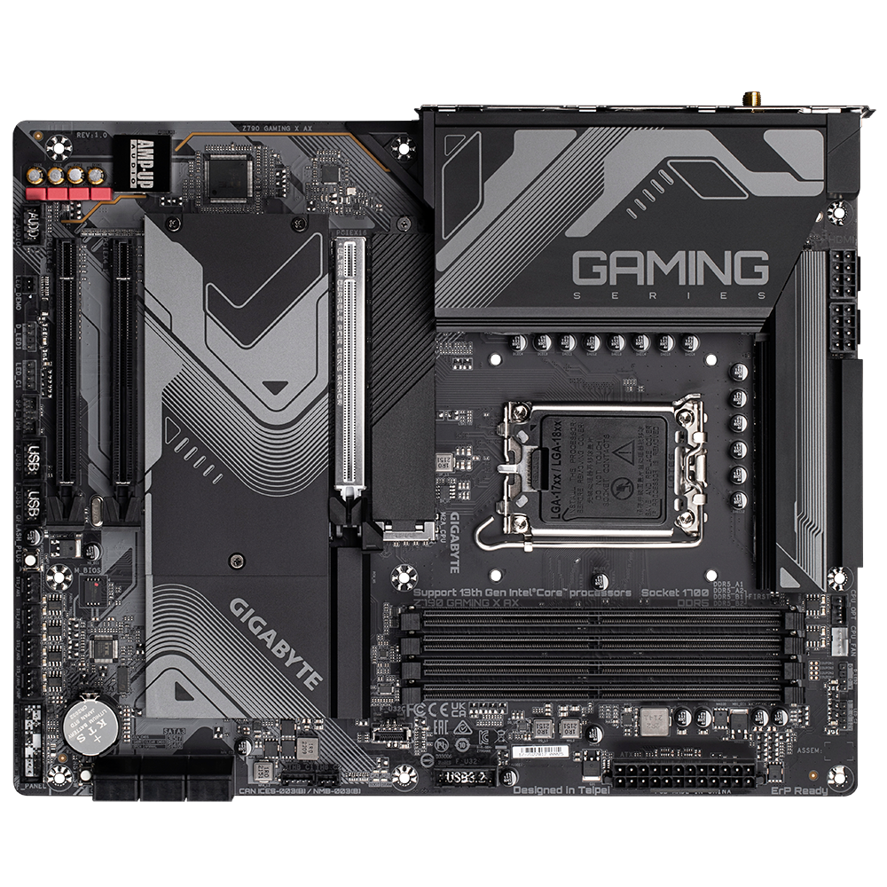 GIGABYTE Z790 Gaming X AX (LGA 1700/ Intel/ Z790/ ATX/ DDR5/ M.2/ PCIe 5.0/ USB 3.2 Gen2X2 Type-C/Intel Wi-Fi 6E/ 2.5GbE LAN/Q-Flash Plus/EZ-Latch Plus/Gaming Motherboard)