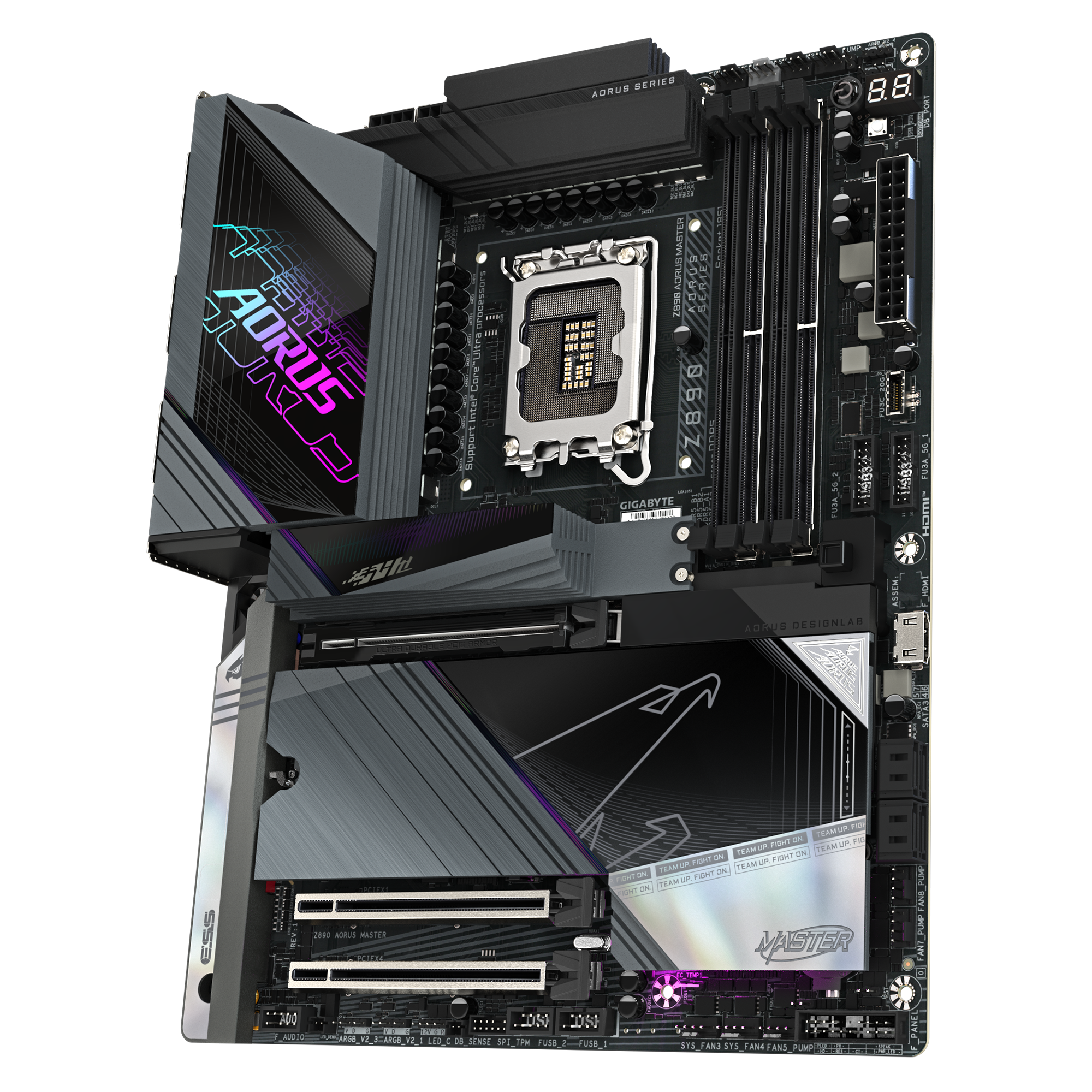 GIGABYTE Z890 AORUS Master Intel Core Ultra (Series 2) LGA 1851 Motherboard, ATX, DDR5, 5X M.2, PCIe 5.0, Thunderbolt 4, WIFI7, 10GbE LAN, EZ-Latch