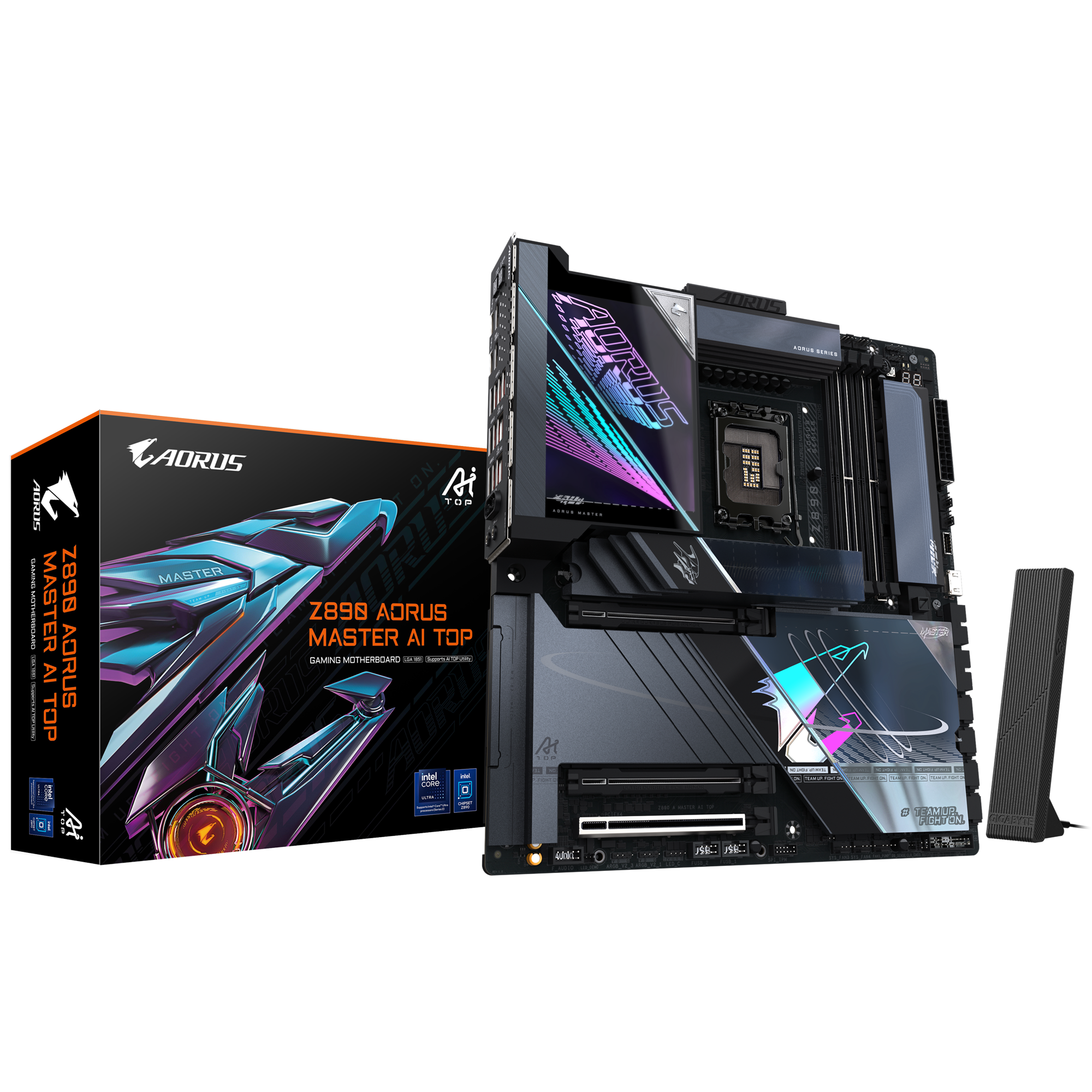 GIGABYTE Z890 Aorus Master AI TOP LGA 1851 E-ATX Motherboard, Intel Z890 Chipset, 4x DDR5 DIMM Slots, Up to 256GB Max Memory, 2x PCIe 5.0 x16 Slot, 4x M.2 Slots | Z890-A-MASTER-AI-TOP