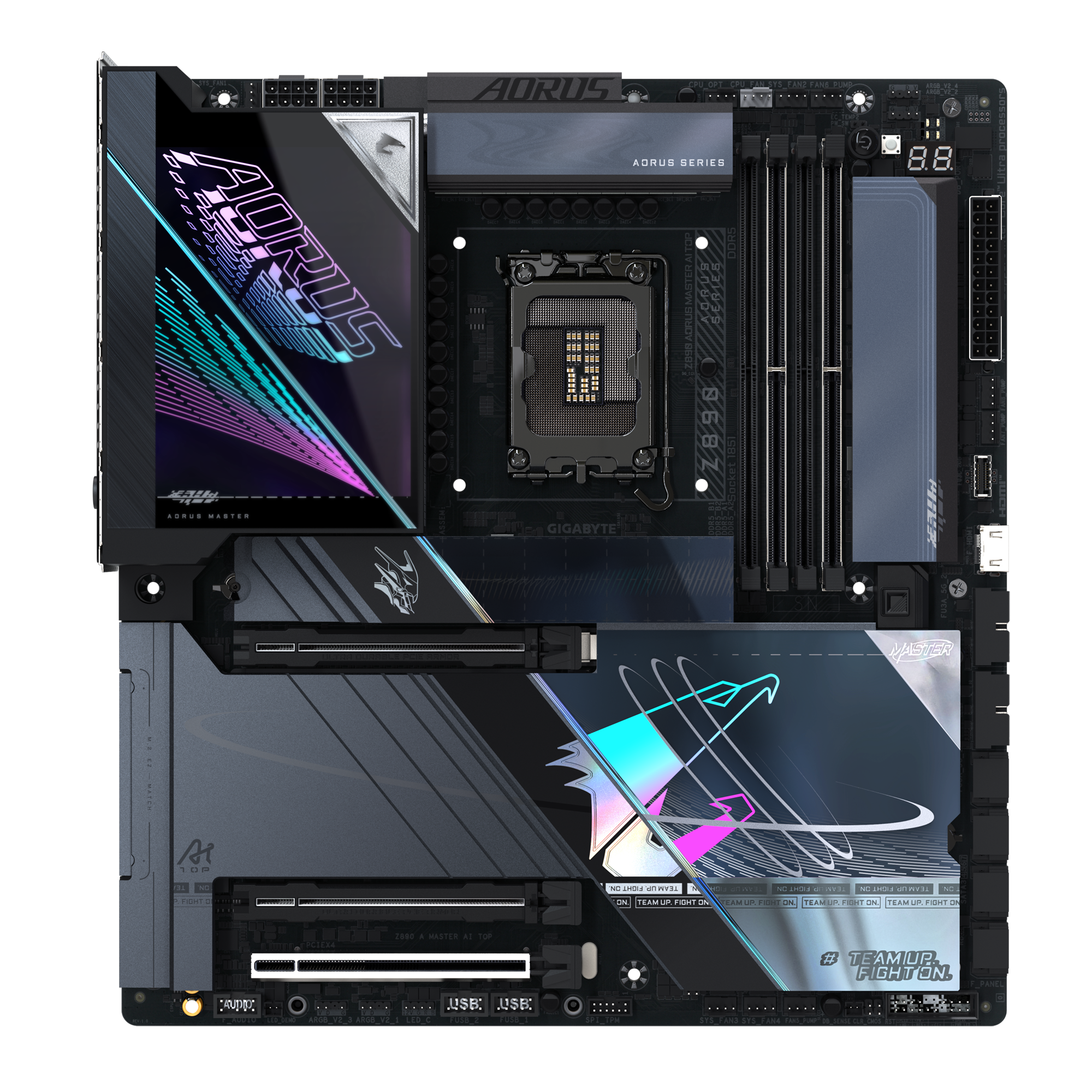 GIGABYTE Z890 Aorus Master AI TOP LGA 1851 E-ATX Motherboard, Intel Z890 Chipset, 4x DDR5 DIMM Slots, Up to 256GB Max Memory, 2x PCIe 5.0 x16 Slot, 4x M.2 Slots | Z890-A-MASTER-AI-TOP - Zapnet.in