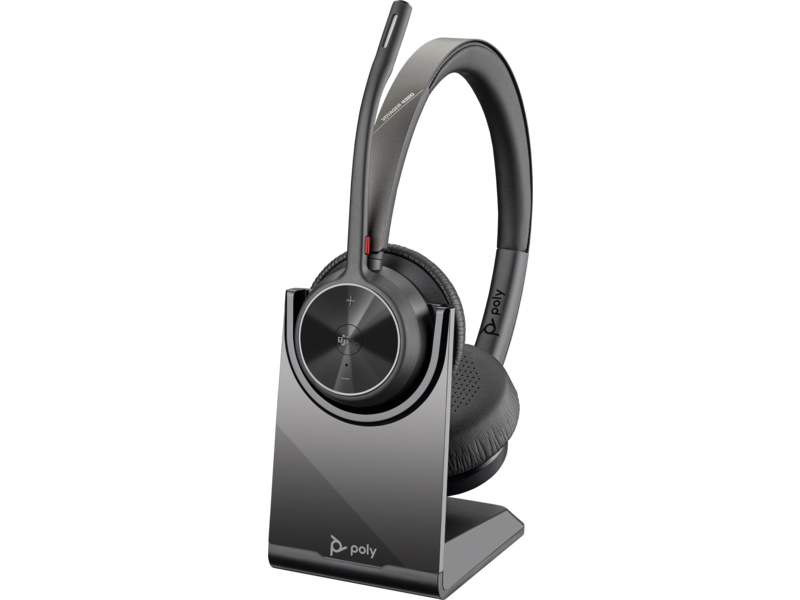 Poly Voyager 4320-M Microsoft Teams Certified Headset +BT700 dongle +Charging Stand (77Z32AA) - Zapnet.in