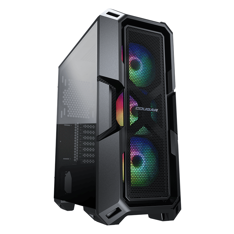 Cougar MX440 Mesh RGB Powerful Airflow and Compact Mid-Tower Case with Tempered Glass and 3x ARGB Fans - Zapnet.in
