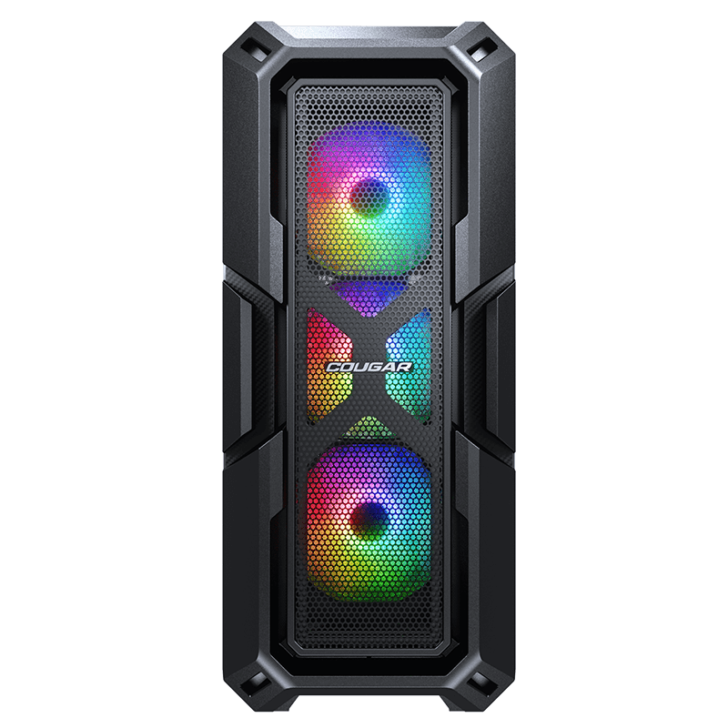Cougar MX440 Mesh RGB Powerful Airflow and Compact Mid-Tower Case with Tempered Glass and 3x ARGB Fans - Zapnet.in