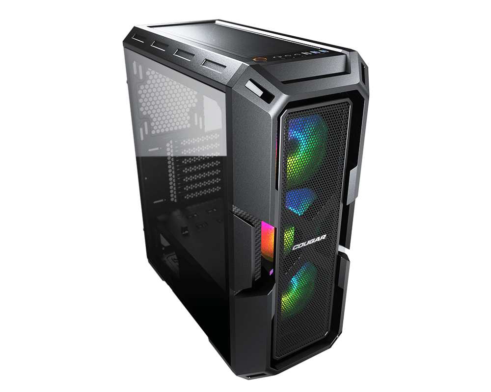 Cougar MX440 Mesh RGB Powerful Airflow and Compact Mid-Tower Case with Tempered Glass and 3x ARGB Fans - Zapnet.in