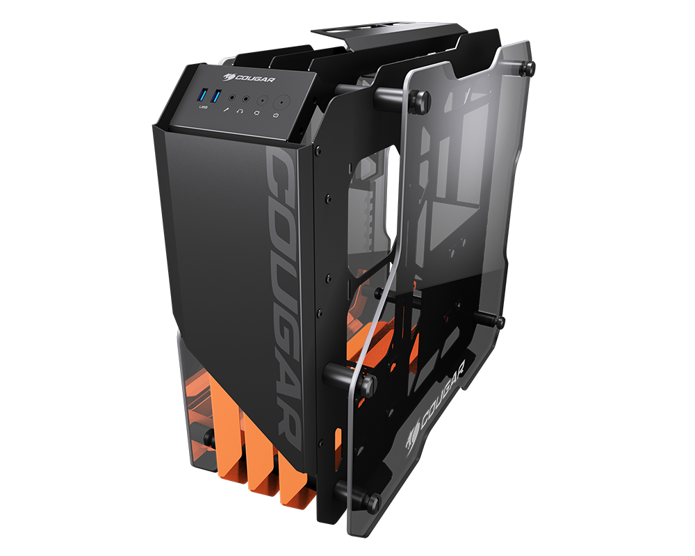 Cougar BLAZER, an Aluminum Open-Frame Gaming case with New Esthetics Design, Superior Combination of Aluminum framing and Full Tempered Glass Panels. - Zapnet.in