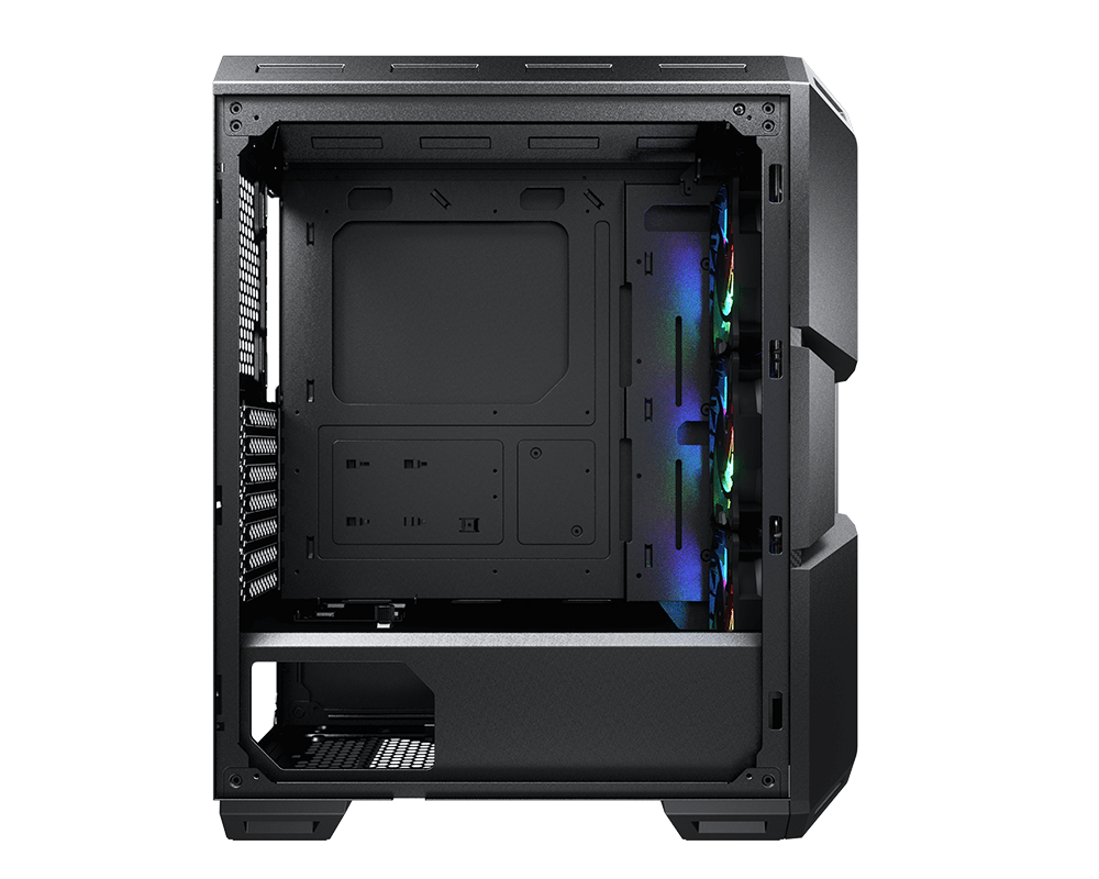 Cougar MX440 Mesh RGB Powerful Airflow and Compact Mid-Tower Case with Tempered Glass and 3x ARGB Fans - Zapnet.in