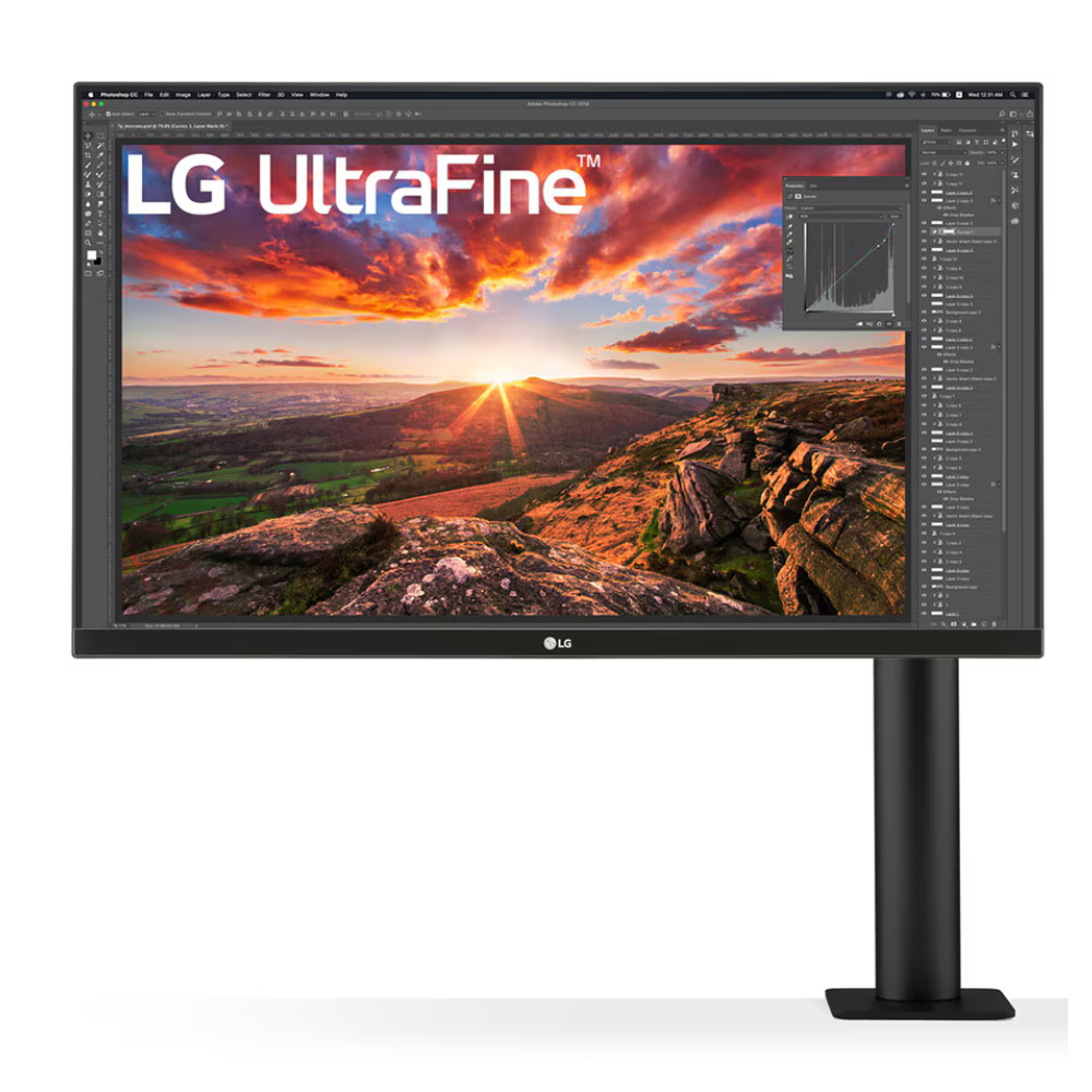 LG 27 inch(68.4cm) Ultrafine Ergo 4K-UHD(3840 x 2160) Pixels IPS, HDR 400, sRGB 99%, HW Calibration, Speaker (5Wx2), Height/Swivel/Pivot/Extend/Retract, USB - C, HDMI x 2, DP- 27UN880 - Zapnet.in
